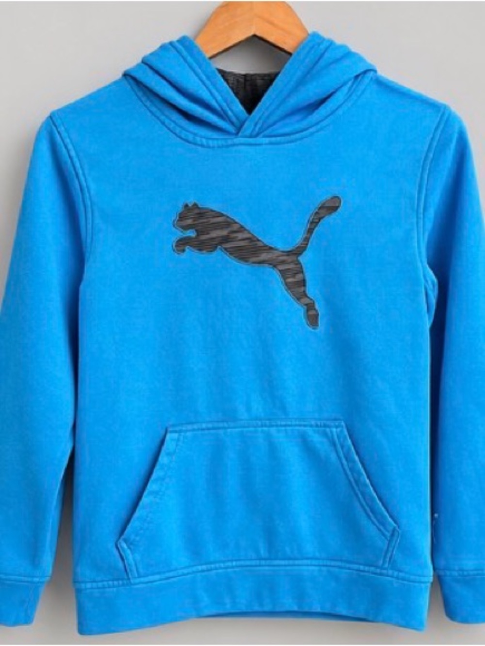 Puma Youth Bright Blue Hoodie with Black Puma Logo